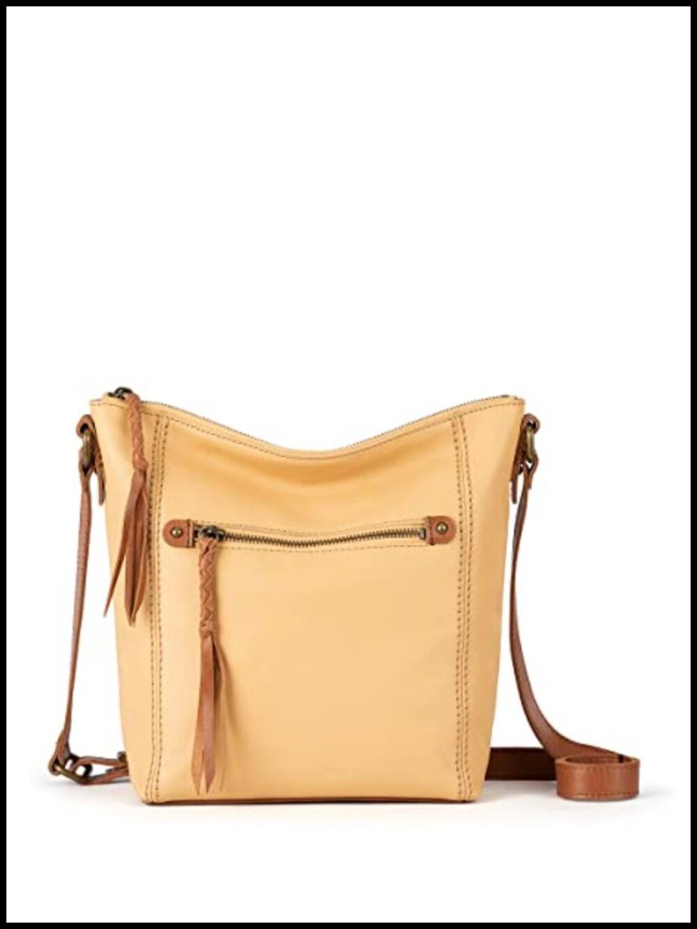 Leather Crossbody Purse Zipper Closure Adjustable Strap Everyday Travel